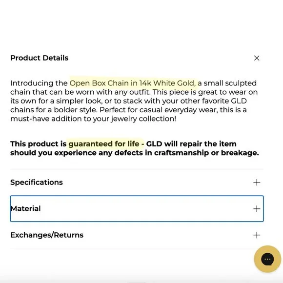 White Gold GLD Box Chain Necklace 20" Can Be Adjusted to 22" NWT - Picture 7 of 8